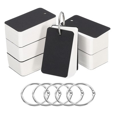 Unique Bargains Memory Learning Office Blank Index Cards with Ring 600 Pcs