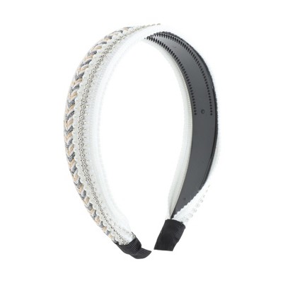 Unique Bargains Women's Faux Pearls Sequins Headband 1 Pc