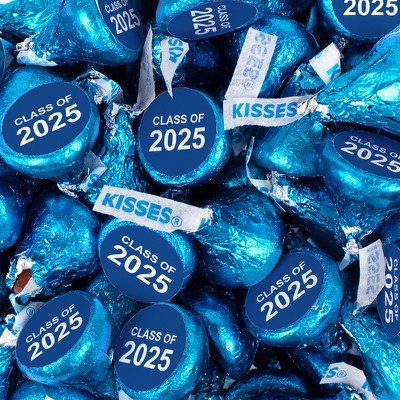 Blue Graduation Candy Hershey's Kisses Milk Chocolate Class of 2025 By Just Candy