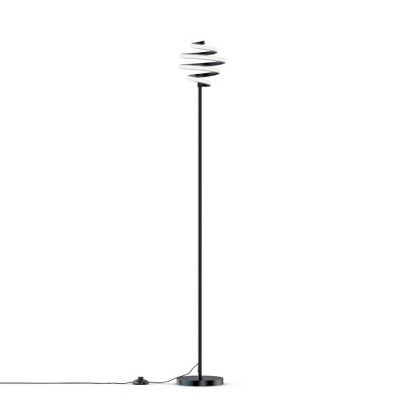 Infibrite 59" 24W Spiral Floor Lamp (Includes LED Light Bulb) Stepless Dimming Matte Black: ETL Listed, Iron Body, No Shade