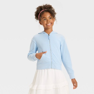 Girls' Hooded French Terry Zip-Up Sweatshirt - Cat & Jack™