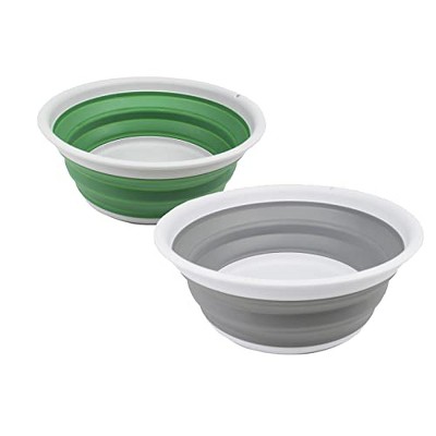 SAMMART 7.5L (1.98 Gallon) Collapsible Wash Tub - Foldable Dish Tub Set of 2