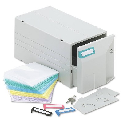 Locking CD/DVD Storage Drawer - Innovera: Plastic, Solid Pattern, White, Latch Closure, Holds CDs & DVDs, 1 Year Warranty