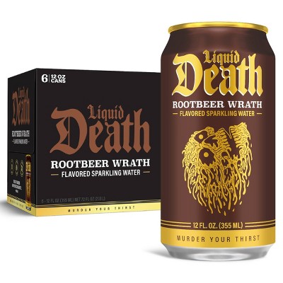 Liquid Death Rootbeer Wrath Sparkling Water - 6pk/12 fl oz Cans