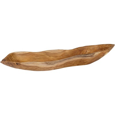 Uttermost 26 3/4" Wide Teak Wood Leaf Decorative Bowl