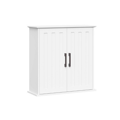 RiverRidge Monroe Two-Door Bathroom and Laundry Wall Mount Storage Medicine Cabinet with Fixed and Adjustable Shelves - White