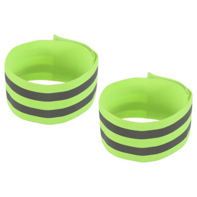Unique Bargains Reflective Bands for Arm Wrist Ankle Leg Strip Green 2 Pack