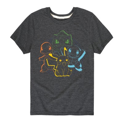 Boys' - Pokémon - Starter Pokémon Outline Short Sleeve Graphic T-Shirt