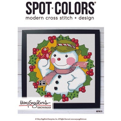 Mary Engelbreit Snowman Wreath Cross Stitch Leaflet: Intermediate Level