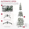 HOMCOM 7.5ft Unlit Snow-Flocked Slim Pine Artificial Christmas Tree with Realistic Branches and 668 Tips - 3 of 4