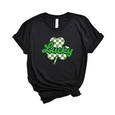 Simply Sage Market Women's Lucky Cursive Shamrock St. Patrick's Day Short Sleeve Graphic Tee