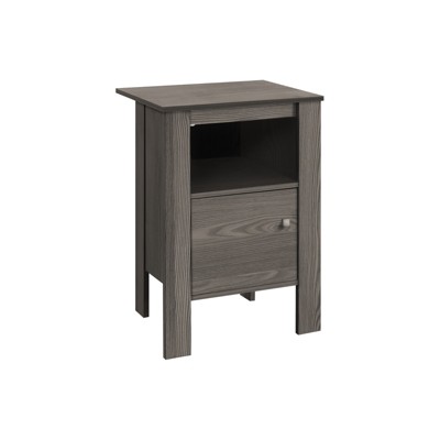 FONTOI Rectangle End Table, with Storage Space, Side Table, Nightstands for Living Room Bedroom, Gray, 17.25"*24.25"*14"