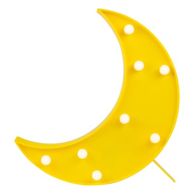 Northlight LED Lighted Crescent Moon Marquee Wall Art - 9.5" - Yellow