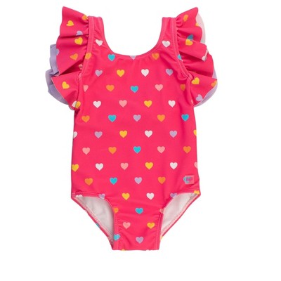 RuffleButts Girls UPF50+ Butterfly One Piece Swimsuit