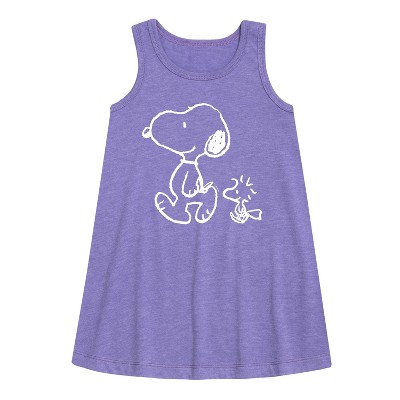 Girls' - Peanuts - I'll Follow You Graphic Sleeveless Aline Dress