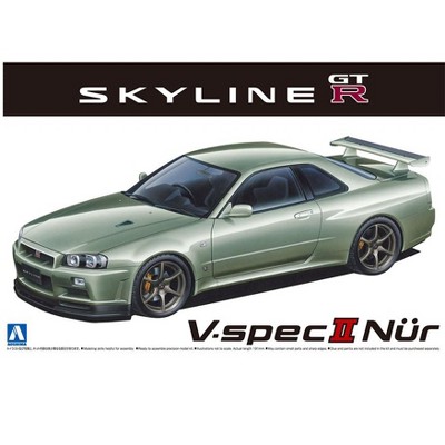 Aoshima: 1/24 Nissan BNR34 Skyline GT-R V-SpecII Nur. '02 Scale Model Kit #134