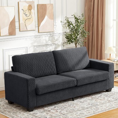 Modern Oversized Corduroy Sofa - Comfy Cloud Sofa with Washable Cover for Living Room, Bedroom, Office