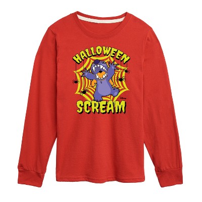 Boys' - Lilo and Stitch - Halloween Scream Spider Web Long Sleeve Graphic T-Shirt