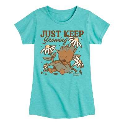 Girls' - Marvel - Guardians of the Galaxy Groot Keep Growing Fitted Short Sleeve Graphic T-Shirt