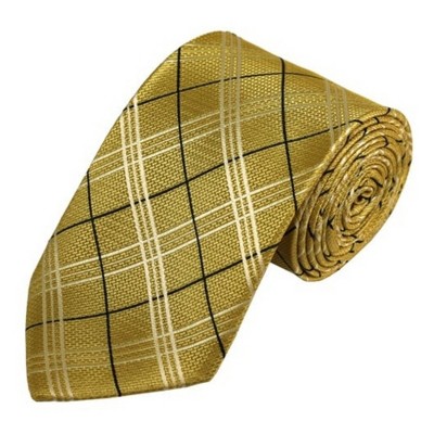 Men's Plaid 3.25 Inch Wide And 58 Inch Long Woven Neckties