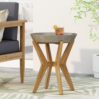 MOEPISY Outdoor Side Table 21.50inH