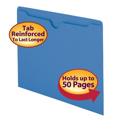 Smead File Jacket, Reinforced Straight-Cut Tab, Flat-No Expansion, Letter Size, 100 per Box