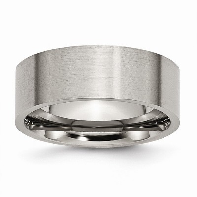 Black Bow Jewelry Titanium 8mm Brushed Flat Comfort Fit Band