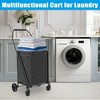 Shopping Cart with Shelf,Grocery Cart on Wheels, Foldable Utility Shopping Carts with 360° Rolling Swivel Wheels for Groceries Laundry - 4 of 4