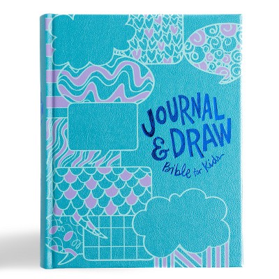 CSB Journal and Draw Bible for Kids, Teal Leathertouch Over Board - by  Csb Bibles by Holman (Leather Bound)