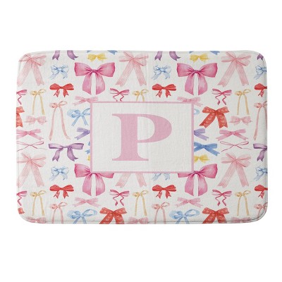 Deny Designs April Lane Art Bows Monogram Memory Foam Bath Mat