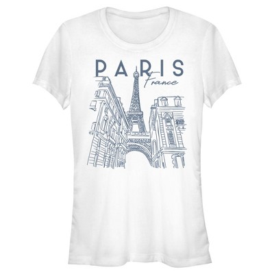 Junior's Lost Gods Paris France Sketch T-Shirt