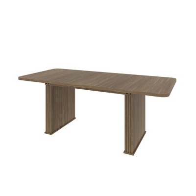 Dexmalle Wood Mid Century Dining Table with Double Robust Pedestal