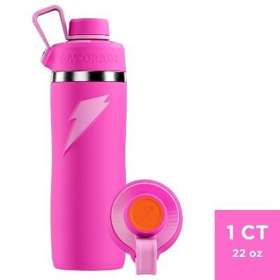 Gatorade 22oz Stainless Steel Twist Cap Water Bottle - Pink: Portable Drinkware
