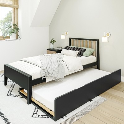 Max & Lily Scandinavian Twin-Size Bed with Twin-Size Trundle