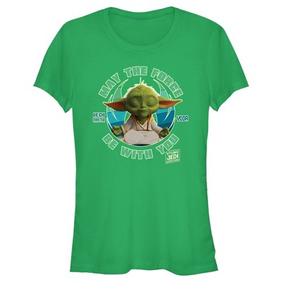 Juniors Womens Star Wars: Young Jedi Adventures Jedi Master Yoda May the Force be With You T-Shirt