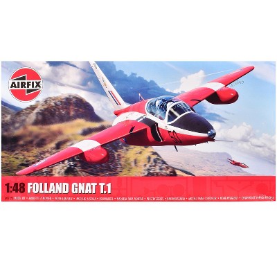 Level 2 Model Kit Folland Gnat T.1 Fighter Aircraft w/ 2 Scheme Options 1/48 Plastic Model Kit by Airfix