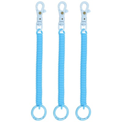 Unique Bargains Retractable Coil Springs Keychain 3 Pcs