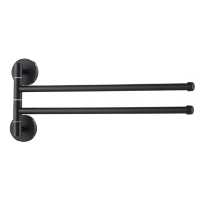 WOWOW 13 in. Wall Mounted Swivel 2-Arm Towel Bar Bath Hardware Accessory