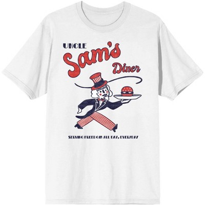 Americana Uncle Sam's Diner Men's White T-Shirt