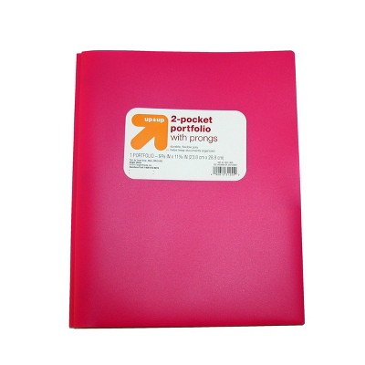 2 Pocket Plastic Folder with Prongs - up&up™