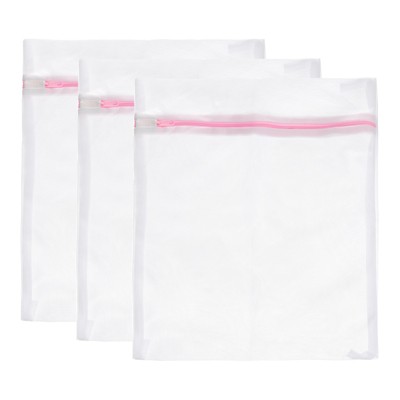 Unique Bargains Mesh Storage Laundry Bags with Zipper for Delicate Clothing 3 Pcs