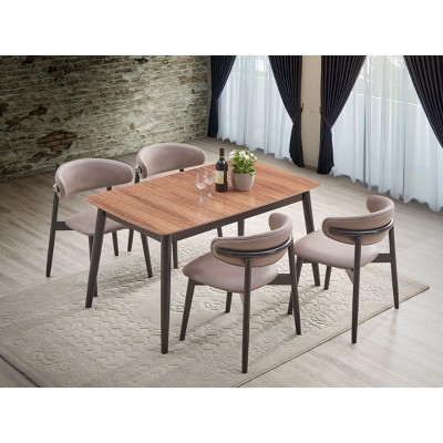 NicBex Dining Table 63" Modern Rectangular Wooden Dining Table Ceramic Top for Dining Room