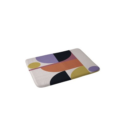 Color Poems Mid Century Modern Abstract Memory Foam Bath Rug - Deny Designs: Geometric Microfiber Bathmat, Machine Washable