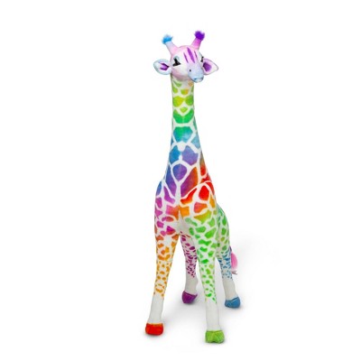 Melissa & Doug Rainbow Giraffe Lifelike Plush: Zoo Animal Stuffed Toy