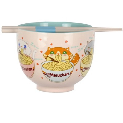 Seven Times Six Maruchan Microwave Safe Ramen Bowl w/Reusable Bamboo Chopsticks