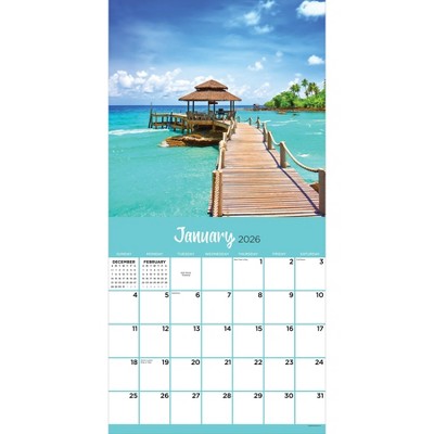 TF Publishing 13.5"x14.5" 2026 Tropical Escapes Wall Calendar
