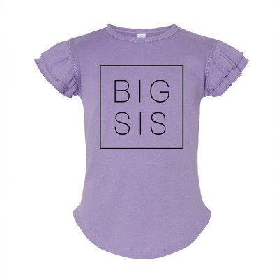 The Juniper Shop Big Sis Square Toddler Flutter Sleeve Tee