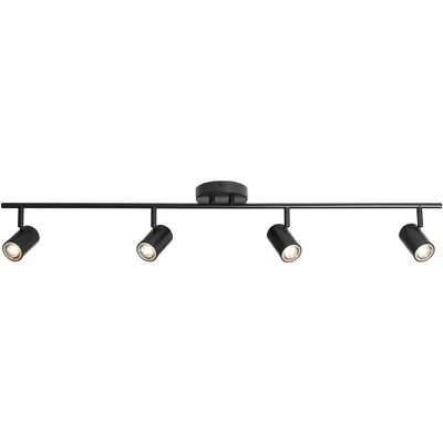 Pro Track Vester 4-Head LED Ceiling or Wall Track Light Fixture Kit Spot Light Dimmable Directional Adjustable Black Modern Kitchen Bathroom 40" Wide