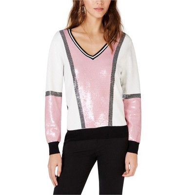 I.N.C International Concepts Womens Colorblocked Pullover Sweater, White, Medium