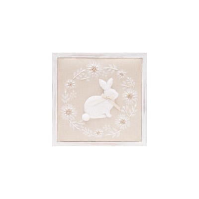 Gallerie II 10"H x 1.25"L x 10"W White Bunny Wreath Shadow Box
